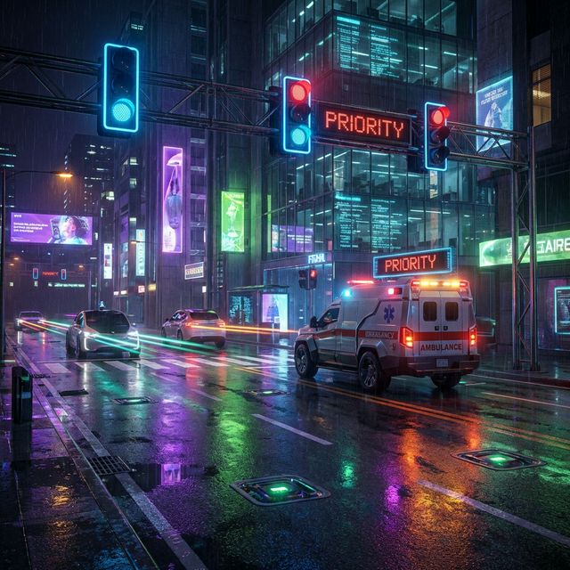 🚦Intelligent traffic light system 🧠 connected with emergency vehicles